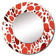 thumbnail image 2 of Designart "Pattern Of Red And White Polka Dots I" Graphic Print Round Mirror Wall Decor Modern - Large Red Round Bathroom Mirror - Round Mirror - 23" x 23", 2 of 6