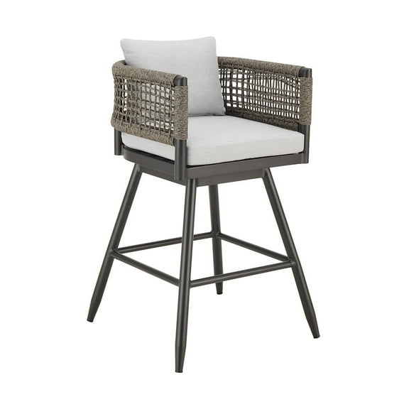 Alegria Outdoor Patio Swivel Counter Stool in Aluminum