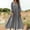 Gray, variant on Long Dresses For Women Sevevn Women's Linen Maxi Dress V Neck 3/4 Sleeve Flowy Swing Dress for Summer Beach White S