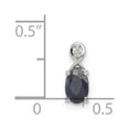 thumbnail image 3 of Auriga Fine Jewelry Sterling Silver Rhodium Plated Diamond & Sapphire Oval Pendant for Women (L-11mm, W-4mm), 3 of 6