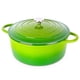 thumbnail image 1 of Olla holandesa de hierro fundido con tapa – Cacerola esmaltada antiadherente apta para horno – Batería de cocina resistente para horno holandés – Verde, 7.3 cuartos, 30 cm – de Nuovva, 1 of 5