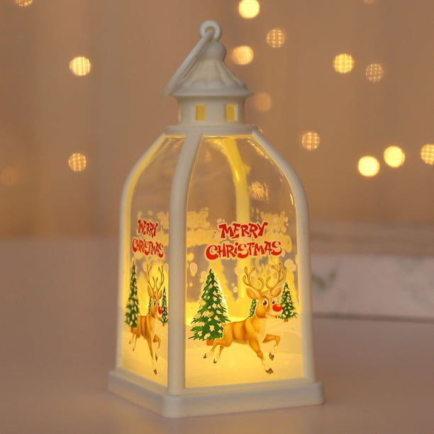 Xihbxyly Farol Navideño de Viento, Diseño Único de Vidrio Transparente, Bombilla Led con Brillo Cálido, Decoración Versátil para Escritorio y Colgante, Ideal para Fiestas Navideñas, Bodas, Listo para