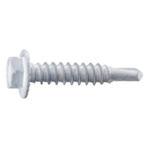 #10 x 1" White Ruspert Coated Hex Washer Head Self-Drilling Screws (100 pcs.)
