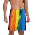 thumbnail image 2 of Sikiie Rainbow Colored Mens Pajama Shorts, Lightweight Lounge Pant with Pockets Soft Sleep Pj Shorts for MenLarge, 2 of 6