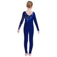 thumbnail image 2 of Haitryli Kids Girls Color Block Dance Leotard Sparkle Bodysuit Tank Ballet Unitards Gymnastic Catsuit Navy Blue 14, 2 of 5