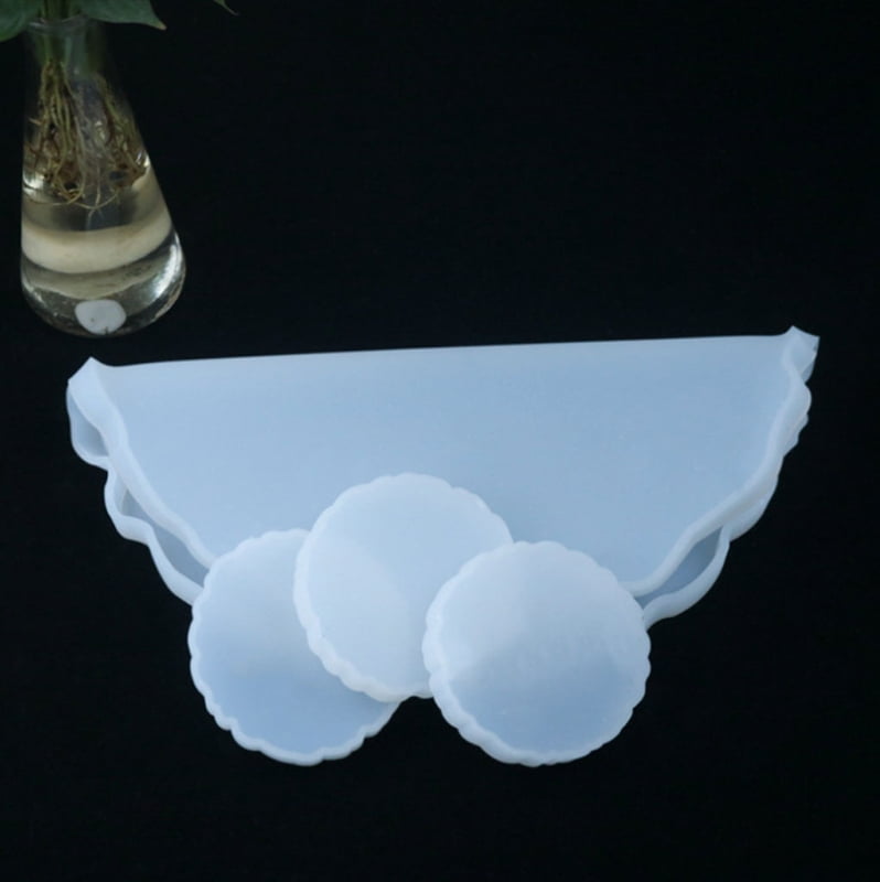 Round Resin Silicone Coaster Molds DIY White Epoxy Resin Cup Mat Mold Ornaments