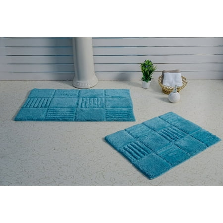 Elegance Collection Rugs - Elegance Collection Chakkar Board Bath Rug - Set of 2