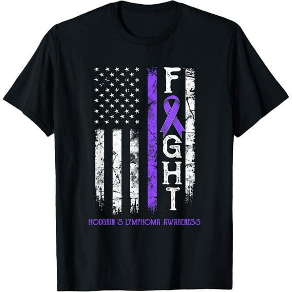 Hodgkin's Lymphoma Warrior US Flag T-Shirt