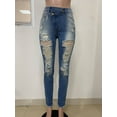 thumbnail image 3 of Asymmetrical Zip Bootcut Jeans (DenimBlue, S), 3 of 9