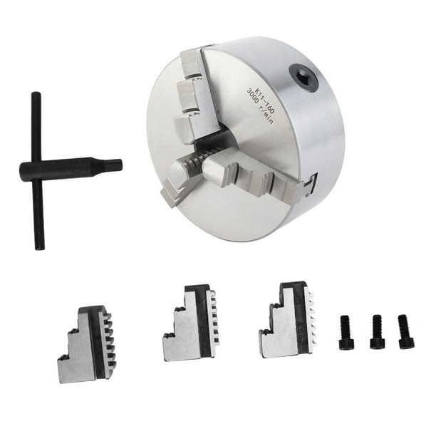 Acesorio de Lathe Chuck, 3 Kit de Chuck de Metal Auto Centrado en Mandíbula Con Llave Llave, Paravarias Piezas Sujetar, Hecho de Hierro Nodular, Destornillador Eléctrico Chuck
