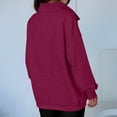 thumbnail image 4 of Lumtrix Sweatshirt for Women Oversized Casual Long Sleeve Button Henley Neck Pullover Tops Fall Winter Fashion Outfits Clothes Wine _AG07 XL, 4 of 8