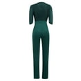 thumbnail image 7 of Wdgfv Sequin Jumpsuits for Women Dressy Summer Casual Short Sleeve Cocktail Club party Wide Leg Romper with Pockets Green S, 7 of 7