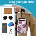 thumbnail image 6 of COEQINE Forearm Crutch Bag Walking Stick Pouch Bag Purple Pink Rose Elbow Crutch Organizer, Two Zippered Pockets, Lightweight, Hands-Free, for Women Men & Seniors, 6 of 7