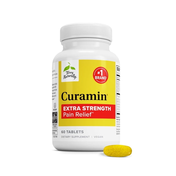 Terry Naturally Curamin Extra Strength, Safe and Powerful Pain Relief with BCM95 Curcumin (60 Tabs)