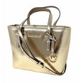 thumbnail image 2 of Michael Kors Metallic Smooth Leather Solid Print Carryall Tote Convertible Handbag, Gold, 2 of 4