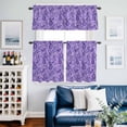 thumbnail image 2 of Vintage Purple Kitchen Curtains Sets for Windows 36 Inch Length, Retro Botanical Abstract Art Rod Pocket Window Treatments Tier Curtains and Valances Set for Bedroom/Bathroom, 2 of 8