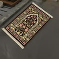 thumbnail image 3 of Regional Prayer Rug Square Pilgrimage Gold Thread Embroidery Dry Brown, 3 of 8