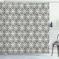 thumbnail image 1 of Ambesonne Modern Shower Curtain, White Geometric Triangle, 69"Wx70"L, White and Army Green, 1 of 3