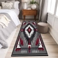 thumbnail image 4 of 2'x6' Rug Runners for Hallways Kitchen, Boho Red Grey Non Slip Entryway Beside Floor Carpet Runner, Geometric Southwestern Retro Ethnic Washable Laundry Room Bedroom Throw Rugs Mat for Family Pet, 4 of 8