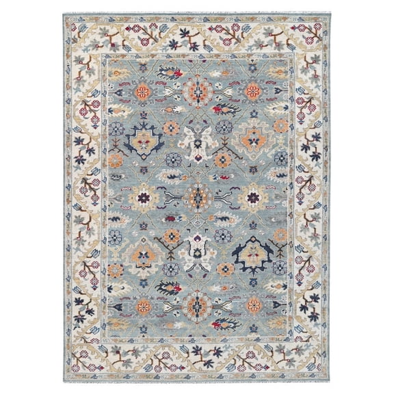 8'x10' Beige Pure Wool Hand Knotted Traditional Design Oriental Rug_25