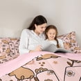 thumbnail image 4 of Manfei Kawaii Capybara Full Size Comforter Sets,Cute Alphabet K Bedding Comforter Set,Pink,Pink Reversible,3-Piece,1 Comforter and 2 Pillowcases, 4 of 7
