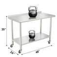 thumbnail image 3 of Table de Travail en Acier Inoxydable 48 X 24 Pouces, Table de Préparation des Aliments Robuste avec Tablette Inférieure Réglable pour Cuisine Commerciale et Restaurant, 3 of 6
