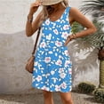 thumbnail image 4 of UPPADA Women's Summer Beach Dress Floral Print Midi Sundress Sleeveless Casual T-Shirts Dress V Neck Loose Boho Tank Dresses My Orders Sky Blue,L, 4 of 7