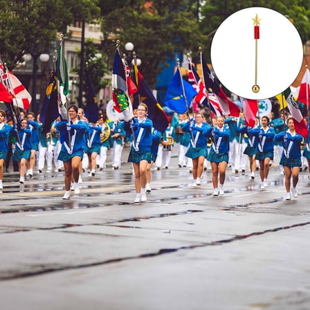 KONTONTY Premium Polished Stainless Steel Baton for Concert Band and Parade Performance