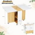thumbnail image 3 of Folding Dining Table, Versatile Drop Leaf Dining Table with Lockable Wheels and Storage, Space Saving Extendable Dinner Table with Drawer, Kitchen Table for Small Spaces, 3 of 18