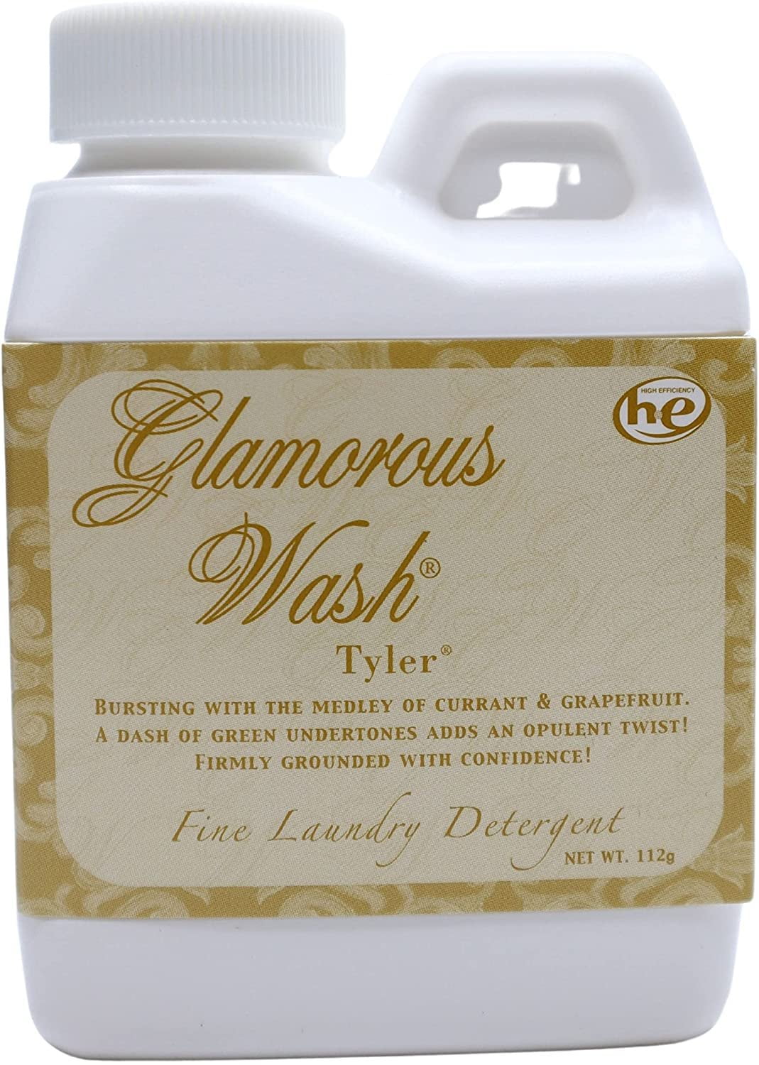 Tyler Candle Company Glamorous Wash Mini Tyler Scent Fine Laundry Liquid Detergent - Liquid Laundry Detergent Designed for Clothing - Hand and Machine Washable - 112g 4 Fl Oz Container