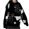 thumbnail image 2 of Puntoco-suéter de manga larga con estampado de vacas para mujer, suéteres de cuello redondo, top para mujer, liquidación de Navidad Puntoco Puntoco-4352, 2 of 5