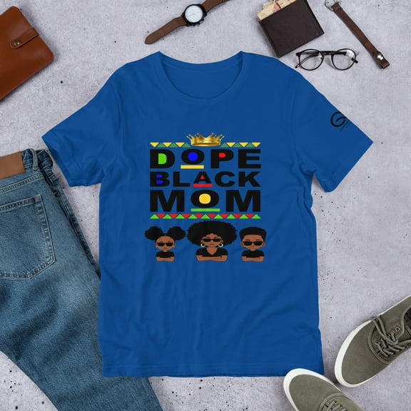 Dope Black Mom Unisex t-shirt (True Royal, S)