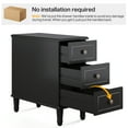 thumbnail image 4 of Fnova Side Tables with 3 Drawers, No Assembly Required, Narrow End Tables for Living Room, Nightstand Bedside Table for Bedroom, Black, 4 of 11
