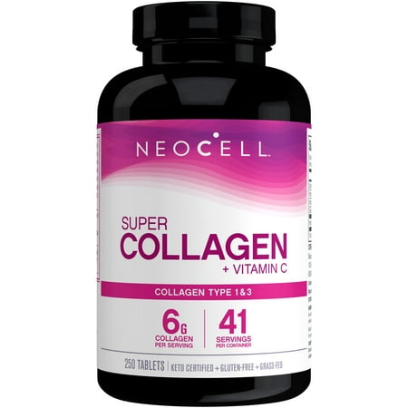 NeoCell Super Collagen + Vitamin C, for Healthy Skin, Hair, Nails and Joint Support, 250 Tablets