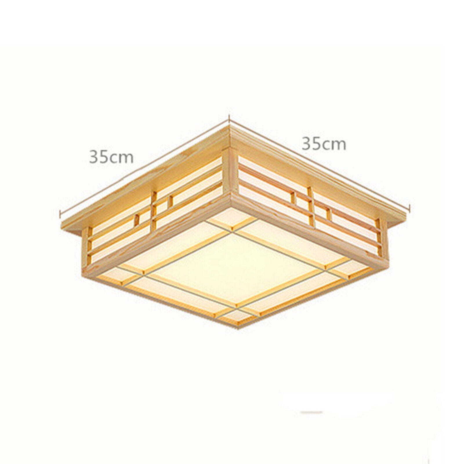 LED Wood Square Tatami Ceiling Light Fixture Chinese Japanese Grid Lamp w/Remote Modern Indoor Wood LED Ceiling Light Square Flush Mount Fixture &Remote Control Indoor Square Tatami Ceiling Light