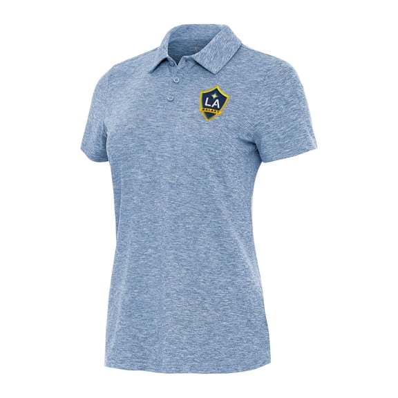 Women's Antigua Heather Aqua LA Galaxy Matter Polo