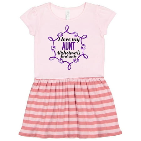 

Inktastic I Love My Aunt Alzheimer s Awareness with Purple Hearts Gift Toddler Girl Dress