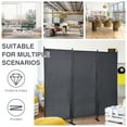 thumbnail image 4 of JAXPETY 6 Ft Modern Room Divider, Folding Privacy Screen with 3 Panels and Metal Standing, Portable Wall Partition for Home Office Separator, Black, 4 of 15