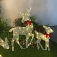 thumbnail image 4 of Reno de ciervo iluminado al aire libre Decoración navideña con luz LED, metal para decoración de fiestas en el jardín (lazo), 4 of 9