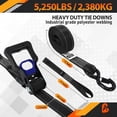 thumbnail image 6 of Rtchet Tie Strp Set of 4-5,250 LBS Breking Strength, 1.5" x 15' Rtchet Strps with 4 Soft Loops, Coted S-Hooks, nd Soft Pdded Hndles for Secure , , Trilers (Blck), 6 of 7