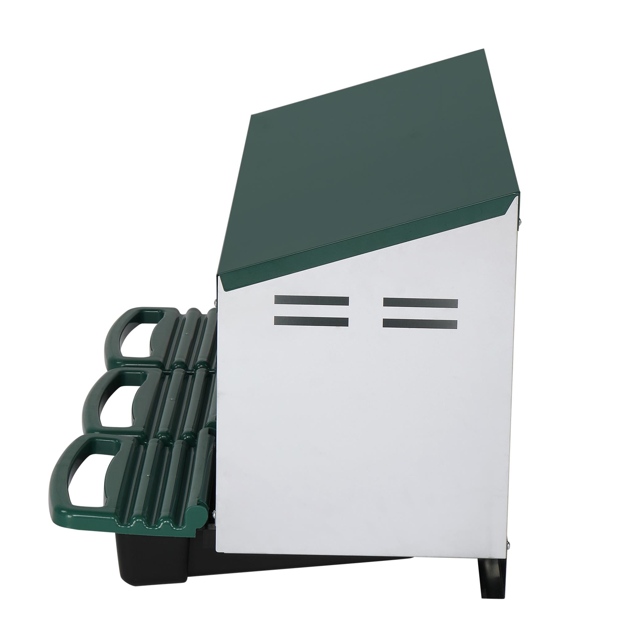 Pefilos Chicken Nesting Box, 3 Compartment Metal Chicken Laying Box with Plastic Basket, Poultry Nest Boxes, Rust Proofed Wall Mount Chicken Coop Boxes, Green