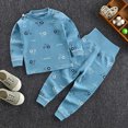 thumbnail image 2 of NOLDARES Toddler Pajamas Boys Girls Baby Pjs Sets Kids Long-Sleeve Snug fit Sleepwear 6-12 Months 12-24 Months 2t 3t 4t 5t 6t 7t 8t 9t Children,Blue,3-6 M, 2 of 4