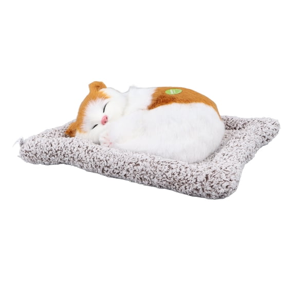 Sleeping Simulated Cat Decoration, Cute Plush Toy With Sound, Bamboo Charcoal Odor Remover For Pet Lovers