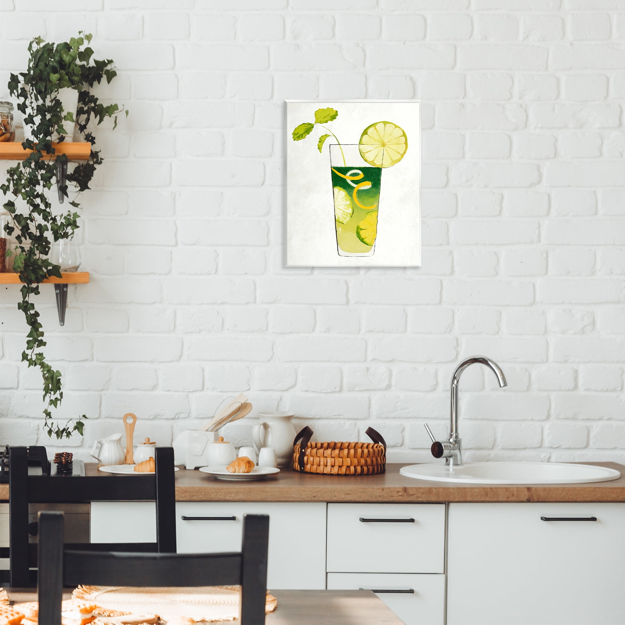 Stupell Industries Summer Cocktail Lime Mint Wall Plaque Art, design by Lorenzo Collective