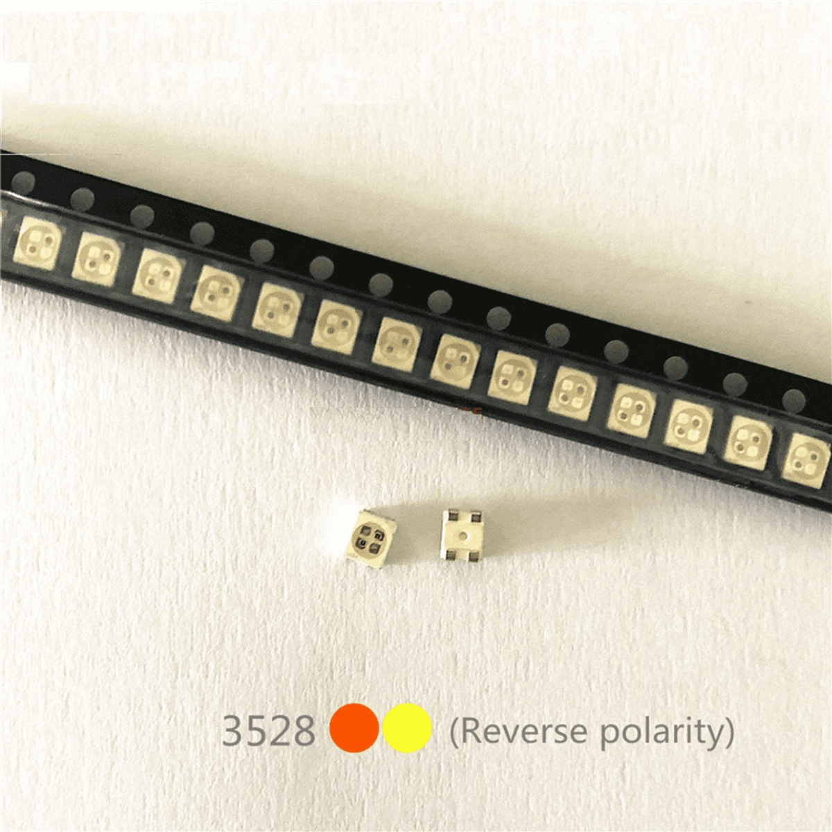 500PCS 3528 Amber+Yellow PLCC-4 Reverse Pole ,617Nm+587Nm