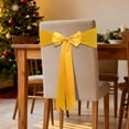 thumbnail image 4 of Vintage Christmas Decor New Christmas Bow Chair Decoration Ties Bow Stretch Floating Decorative Tape For Many Holiday Party Decorations Chair Cover Not Included Yellow, 4 of 6