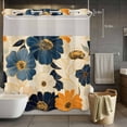 thumbnail image 5 of Vintage Flowers No Hooks Shower Curtain with Snap-in Liner Spring Watercolor Rural Pastoral Flower Botanical Shower Curtains for Bathroom, Waterproof, Easy Install, Washable 72"x78", 5 of 9
