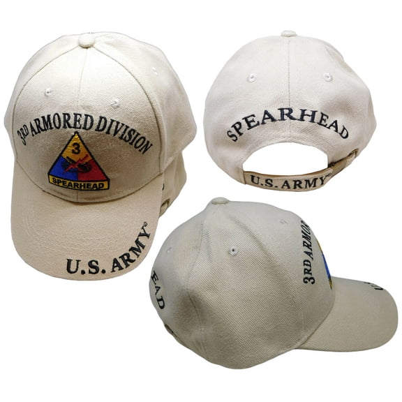 U.S. ARMY 3rd Armored Division Spearhead Shadow Khaki Embroidered Cap Hat
