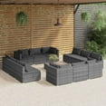 thumbnail image 1 of vidaXL 13 Piece Garden Lounge Set with Cushions Poly Rattan Grey, 1 of 5