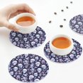 thumbnail image 7 of Pofeuu Skull flower crystal Print Leather Coasters Set of 6, Round Cups Mugs Mat Pad for Home Kitchen Heat Resistant Drink Coasters,Round Shape, 7 of 7